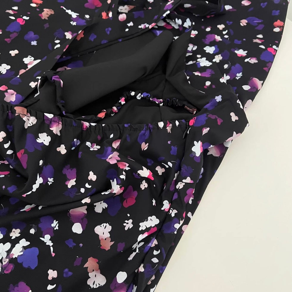 Vintage V-neck Floral Halter Dress