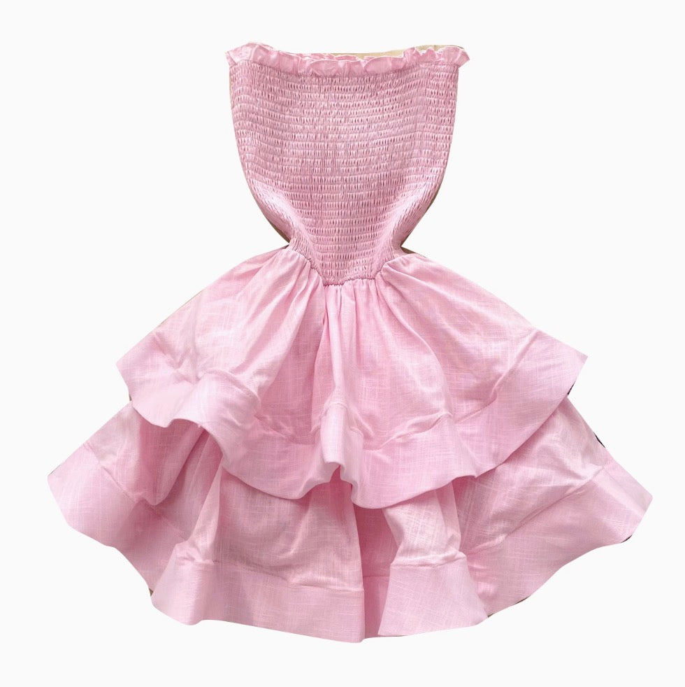 Off-shoulder Solid Color Puffy Dress
