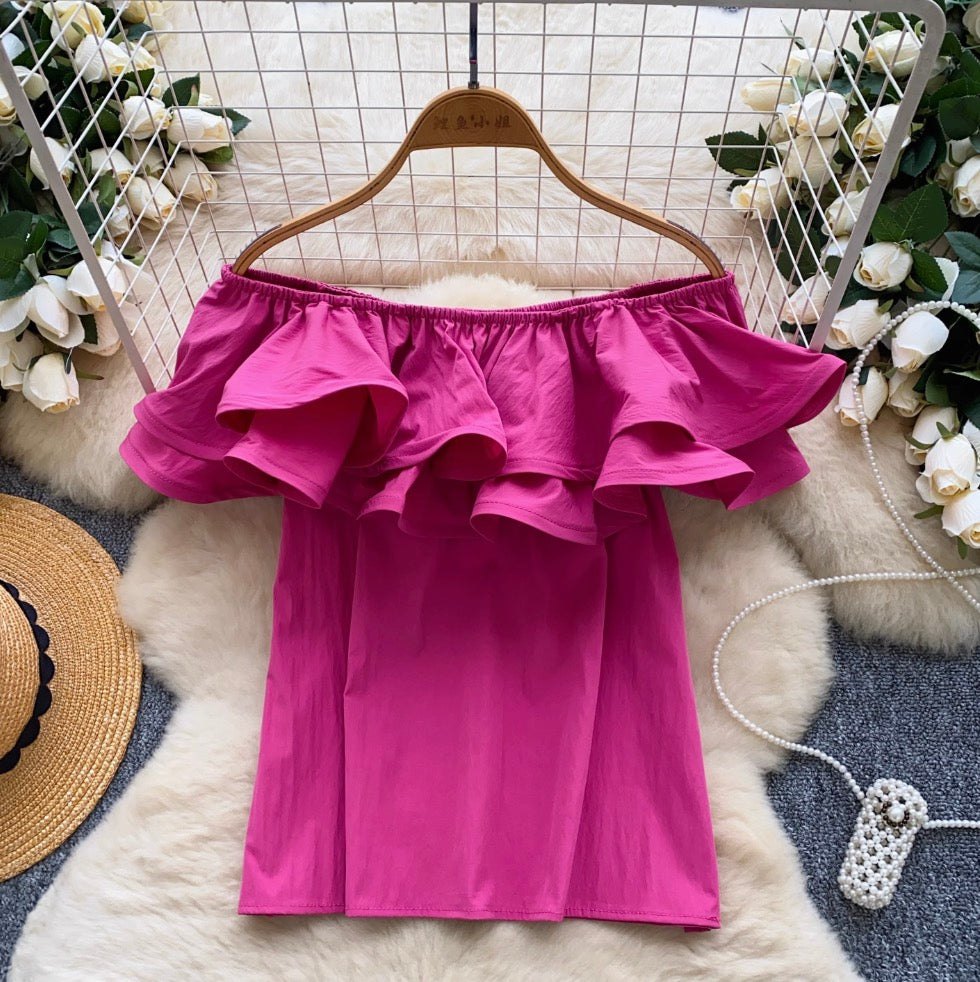 Sweetie Off-shoulder Ruffled Top