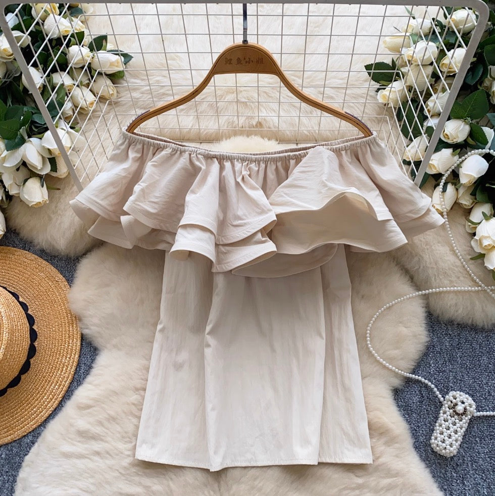 Sweetie Off-shoulder Ruffled Top