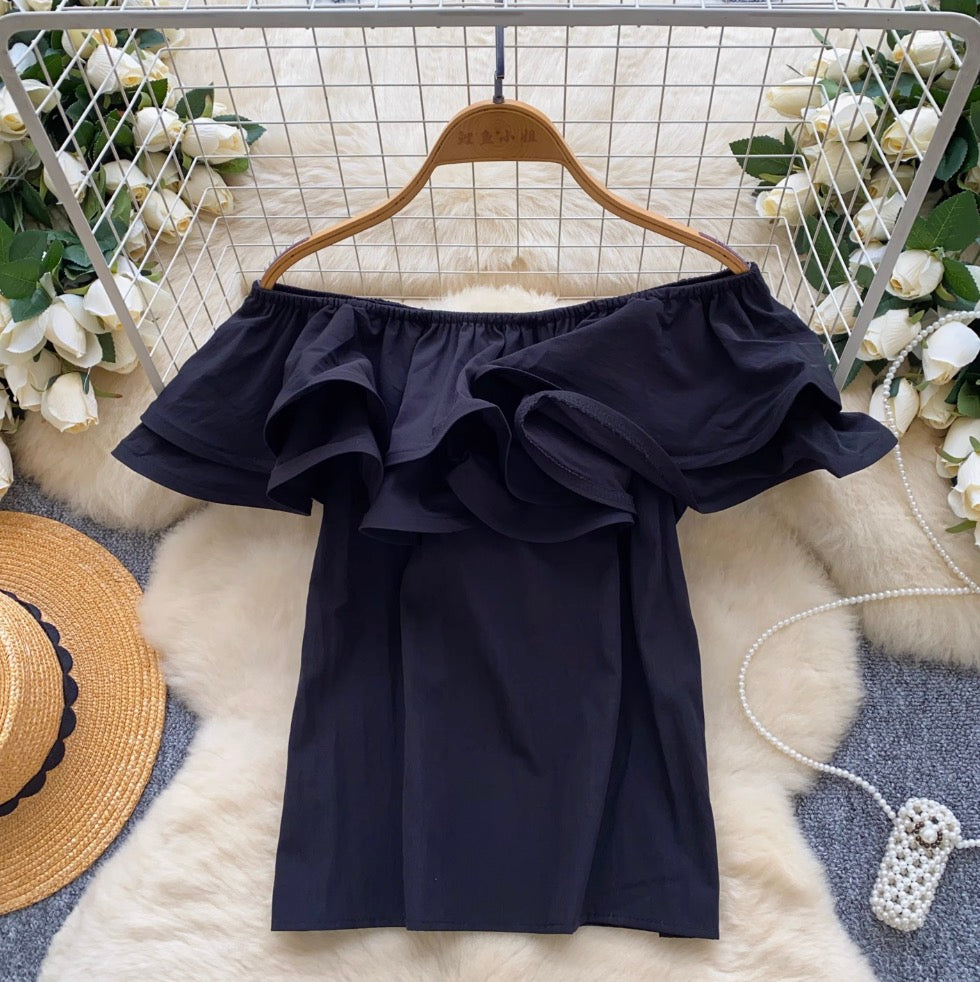 Sweetie Off-shoulder Ruffled Top