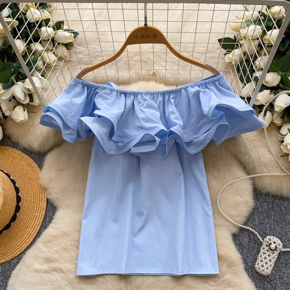 Sweetie Off-shoulder Ruffled Top