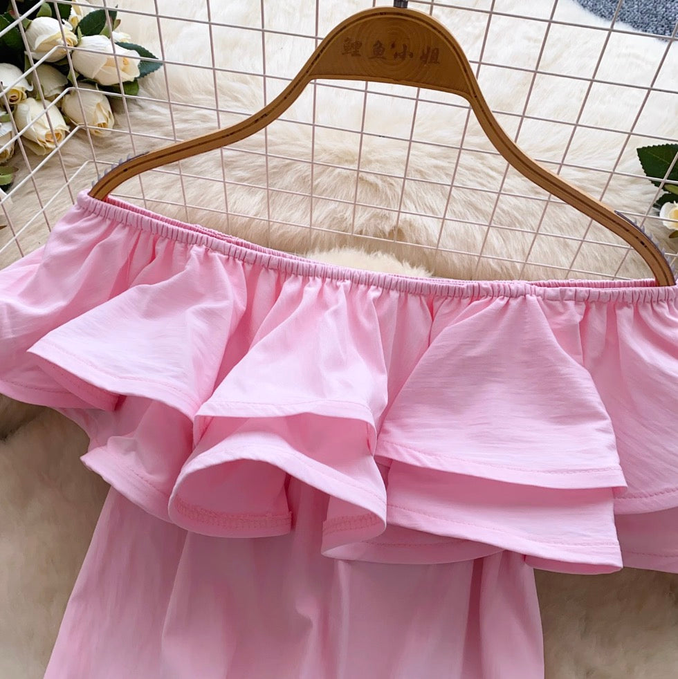 Sweetie Off-shoulder Ruffled Top