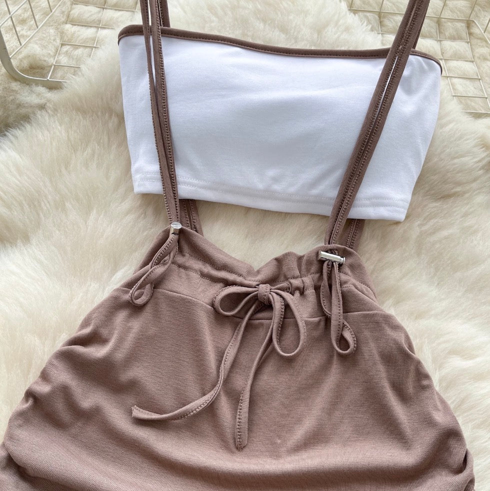 Padded Tank Top & Strap Skirt 2Pcs