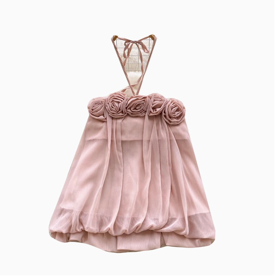 Vintage Lace-up Ruffled Mesh Top