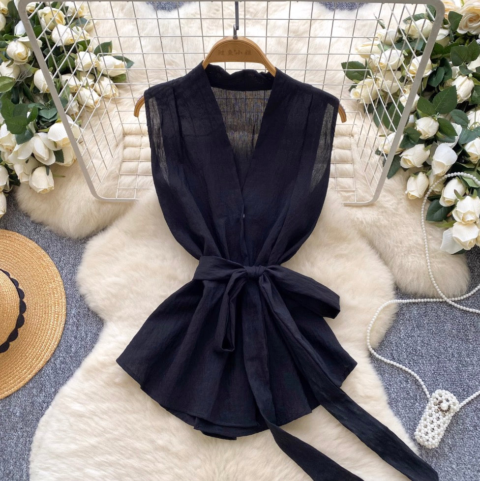 Casual V-neck Sleeveless Shirt