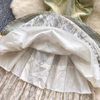 Vintage Denim Lace Patchwork Slip Dress