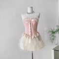 Courtly Lace Top & Mesh Skirt 2Pcs
