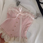 Courtly Lace Top & Mesh Skirt 2Pcs