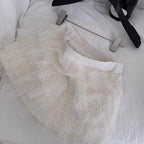 Courtly Lace Top & Mesh Skirt 2Pcs