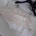 Courtly Lace Top & Mesh Skirt 2Pcs