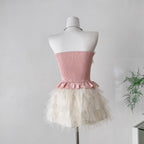 Courtly Lace Top & Mesh Skirt 2Pcs
