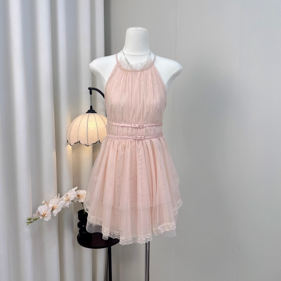 Sweetie Pink Lace Patchwork Dress