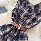 Vintage Plaid Printed Top & Skirt 2Pcs