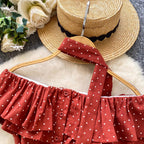 Vintage Polka Dot Ruffled Shirt