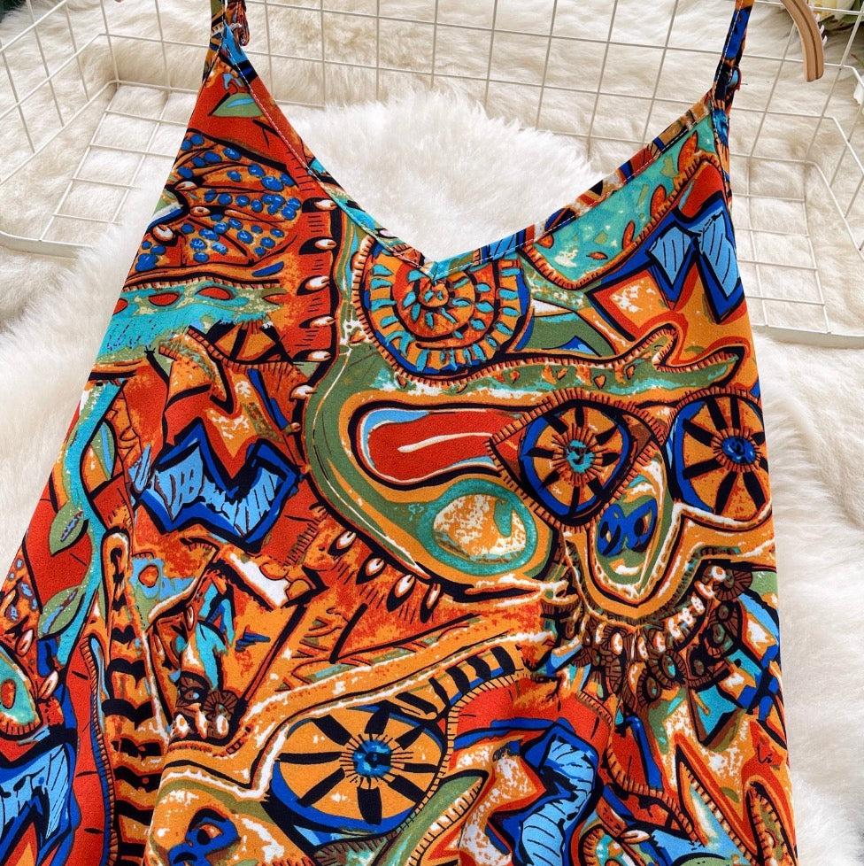 Vintage Abstract Printed Camisole Top