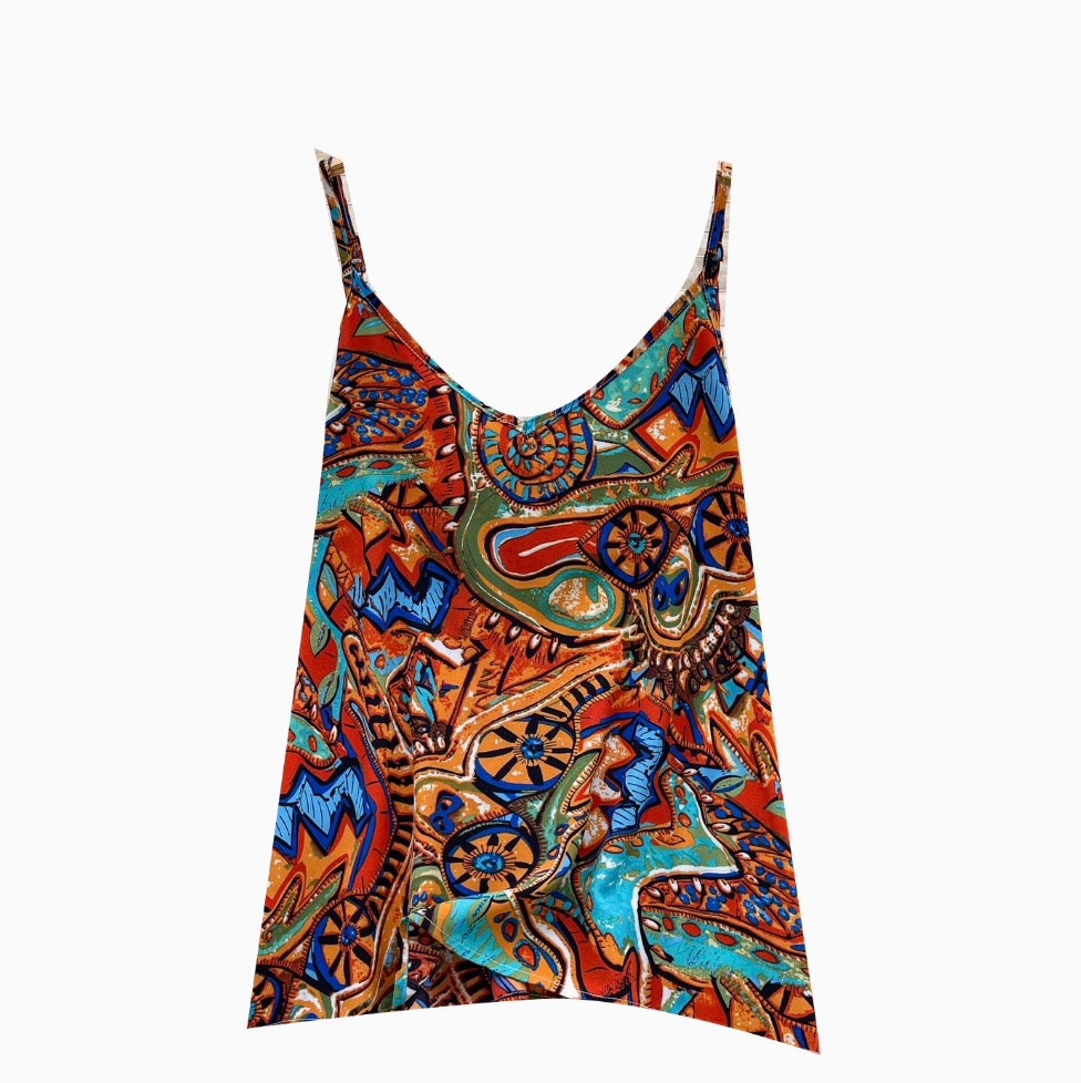 Vintage Abstract Printed Camisole Top