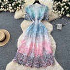 Vintage Crochet Lace Floral Dress