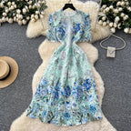 Vintage Crochet Lace Floral Dress