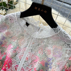 Vintage Crochet Lace Floral Dress