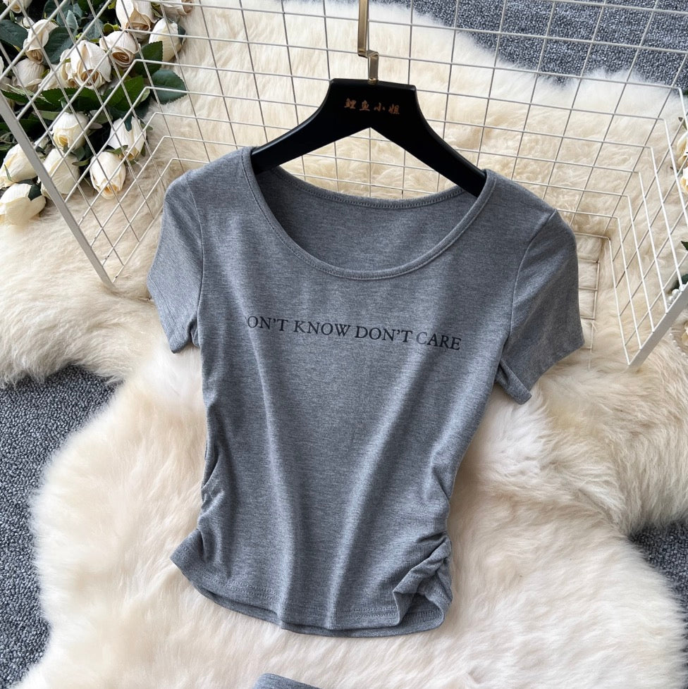 Monogrammed T-shirt & Fishtail Skirt 2Pcs