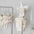 Courtly Lace Top & Bow-tie Skirt 2Pcs