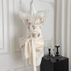 Courtly Lace Top & Bow-tie Skirt 2Pcs