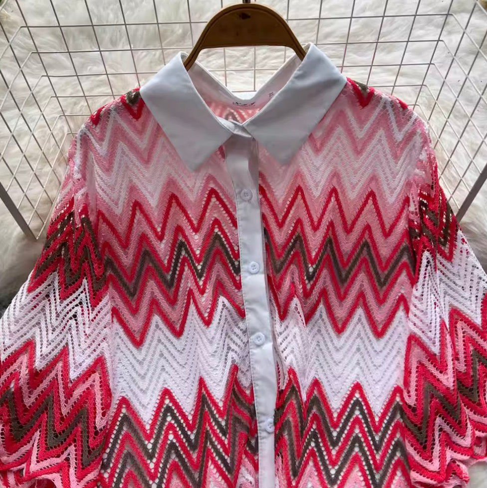 Vintage Gradient Color Shirt & Trousers