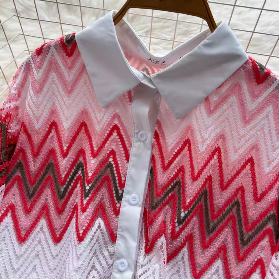 Vintage Gradient Color Shirt & Trousers