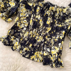 Sweetie Elastic Floral Printed Shirt