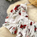 Sweetie Elastic Floral Printed Shirt