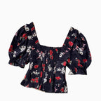 Sweetie Elastic Floral Printed Shirt