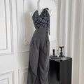 Draped Neckline Top & Trousers 2Pcs