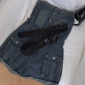 Vintage Distressed Blue Denim Rompers