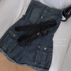 Vintage Distressed Blue Denim Rompers