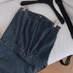 Vintage Distressed Blue Denim Rompers