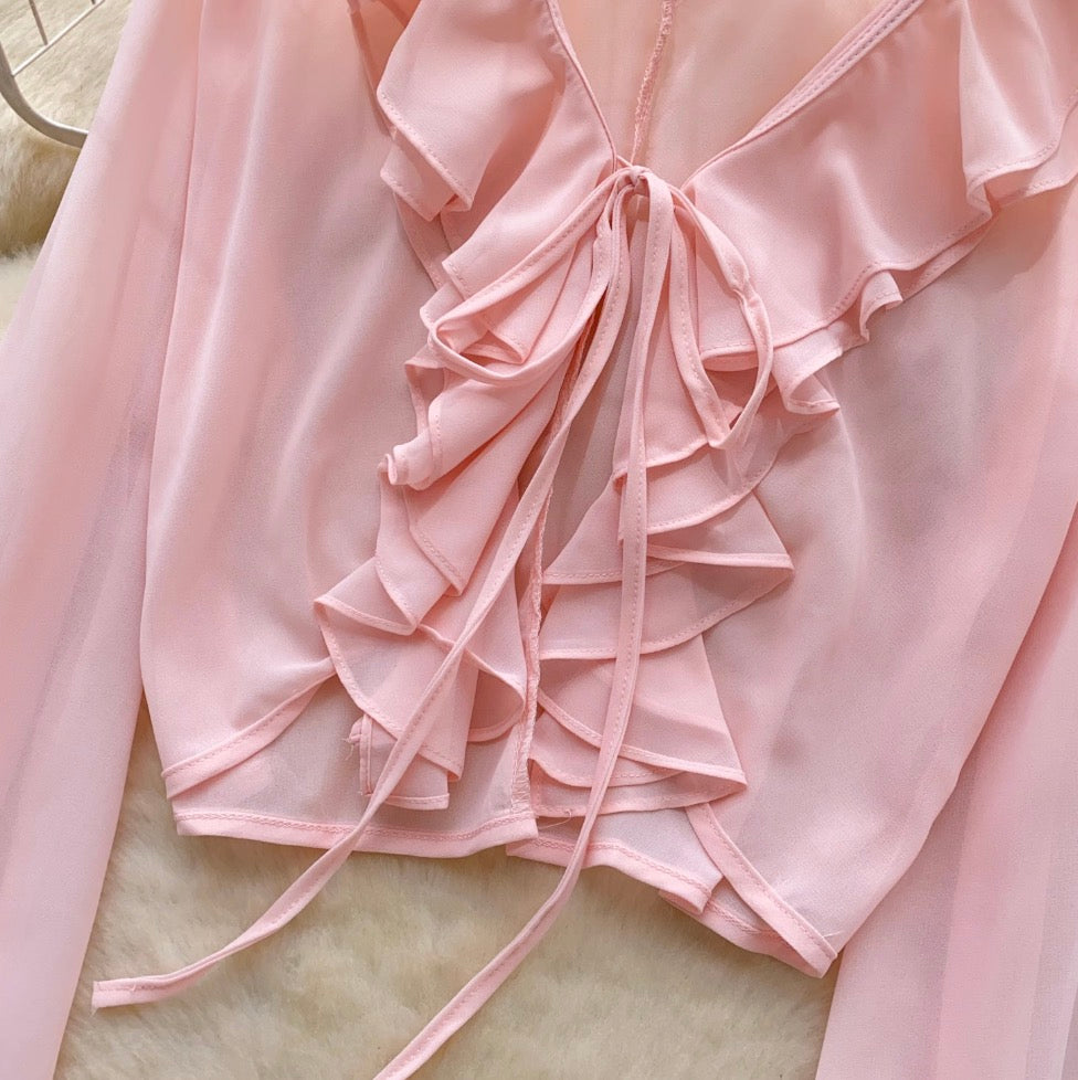 Sunscreen Cardigan & Pleated Skirt 2Pcs