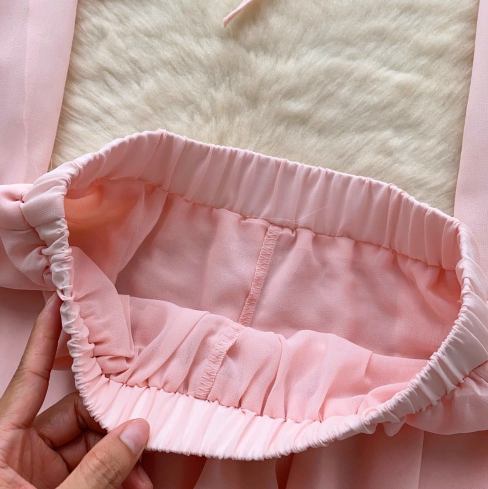 Sunscreen Cardigan & Pleated Skirt 2Pcs