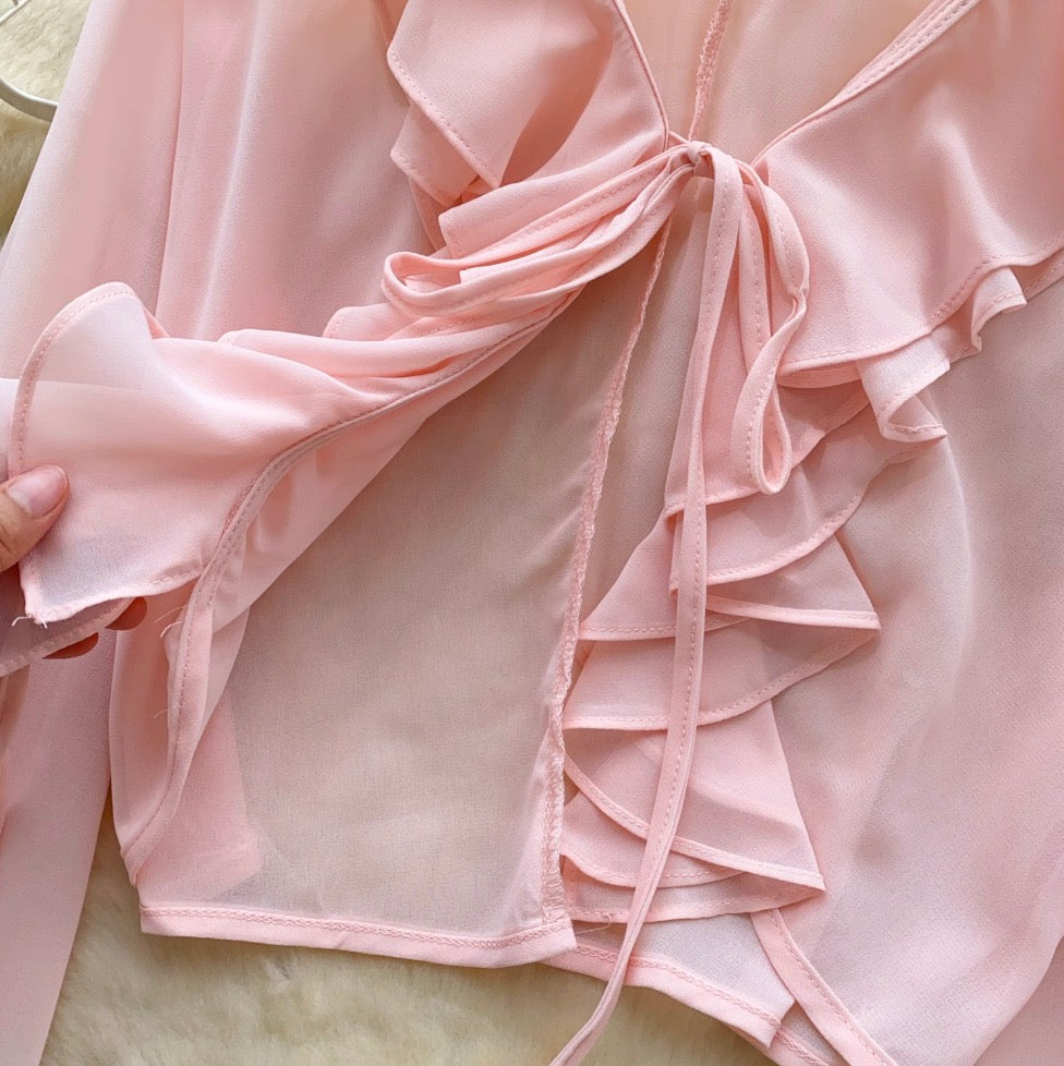 Sunscreen Cardigan & Pleated Skirt 2Pcs