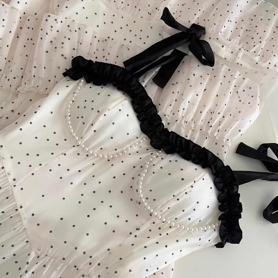 Polka Dot Beaded Cake Dress