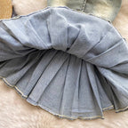Chic Halter Denim Pleated Dress
