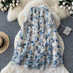 Fairy 3D Floral Mesh Half-body Skirt