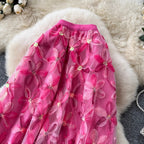 Fairy 3D Floral Mesh Half-body Skirt