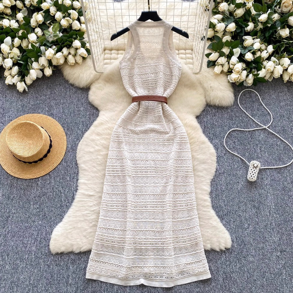 Korean Style Crochet Cardigan Dress