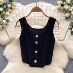 Cardigan Vest & Split Skirt Knit 2Pcs