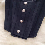 Cardigan Vest & Split Skirt Knit 2Pcs