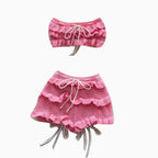 Cutie Tank Top & Hollowed Shorts 2Pcs