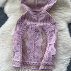Premium Pink Delicate Embroidered Mesh Dress