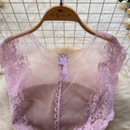 Premium Pink Delicate Embroidered Mesh Dress