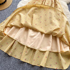 Sweetie Lace Trim Plaid Slip Dress